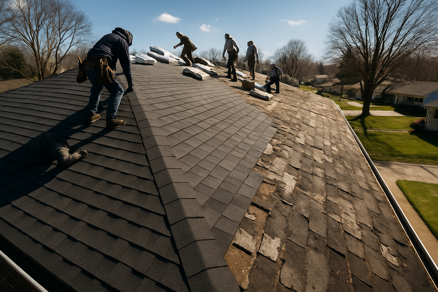 Roof replacement with new shingles — Phase III Construction Michigan