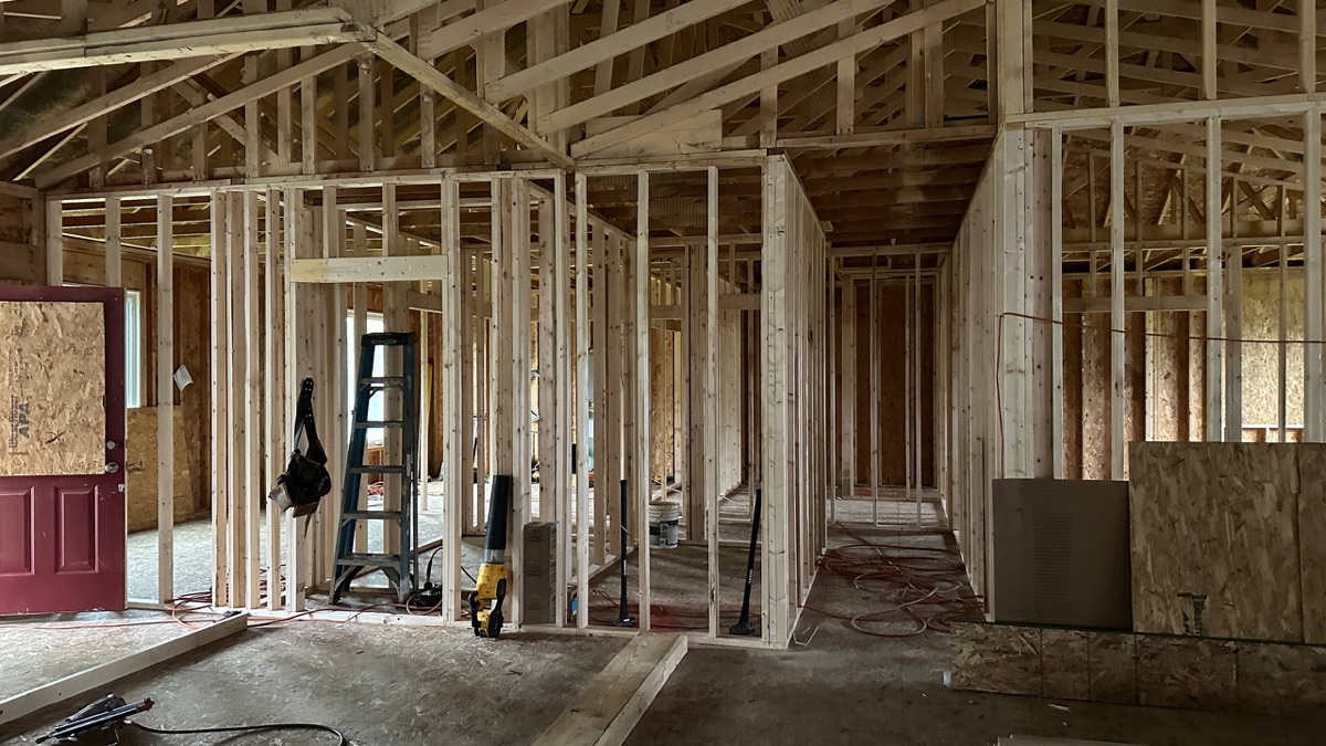 Interior rebuild - wall framing